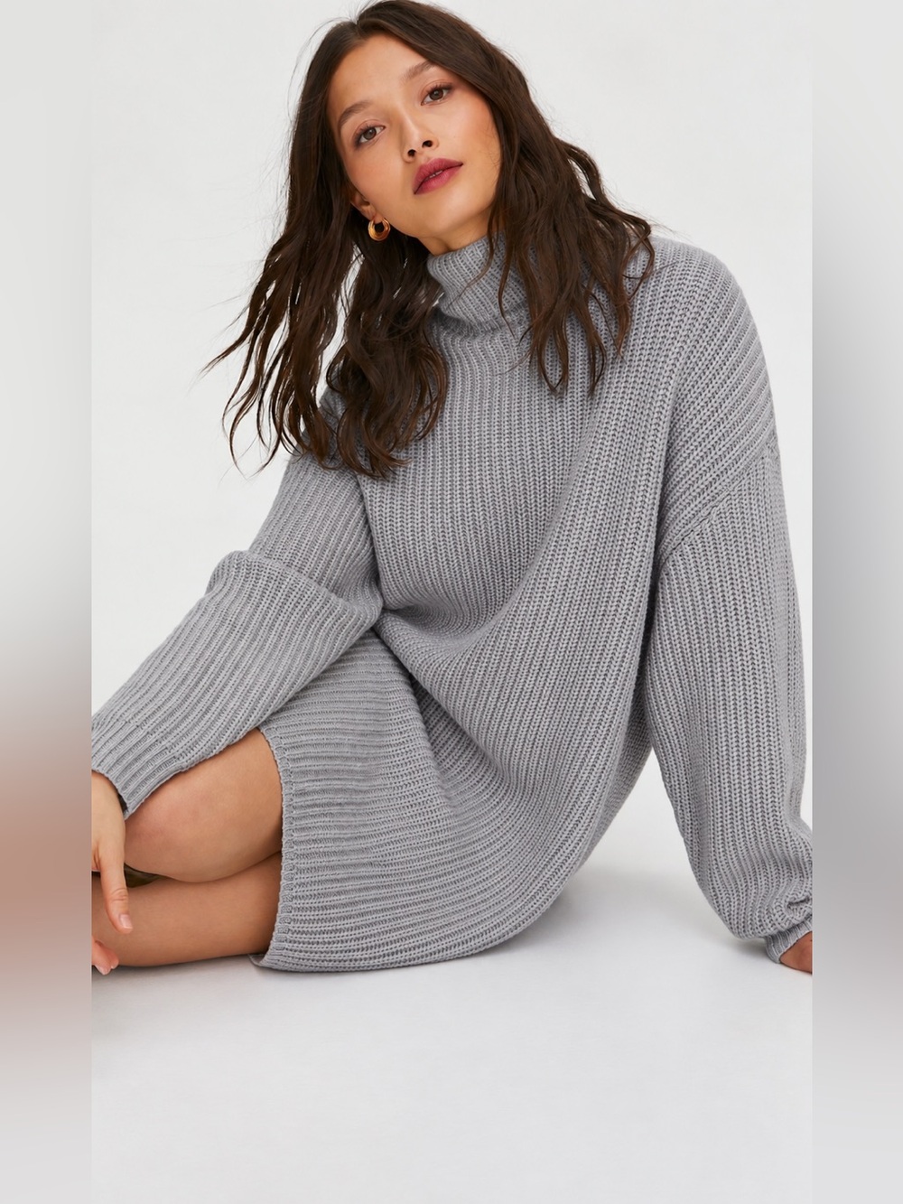 Wilfred Free Montpellier Merino Wool Sweater Dress – Small – Gray